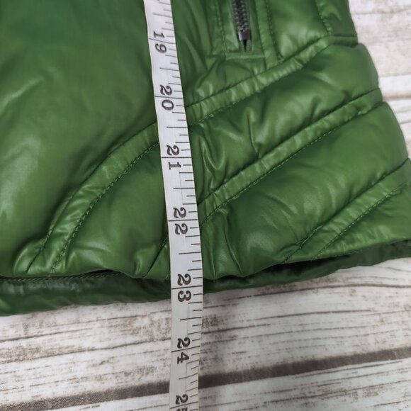 Amani Jeans Green Turtle Neck Puffer Jacket Women Size USA 12 - Picture 5 of 8